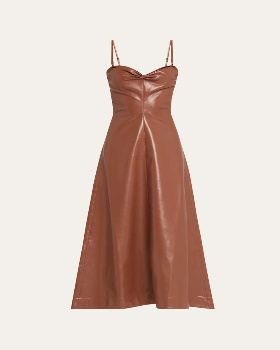 Iwona Alt-Leather Midi Dress